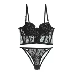 Conjunto Lingerie estilo Francesa Feminina Renda Bordada - Jouet