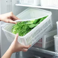 Organizador de Geladeira com Cesta de Drenagem - Organize Tudo