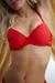 L5608 Conjunto bra push up y braga tanga de puntilla y raso