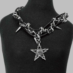 collar unisex con dije estrella con detalles