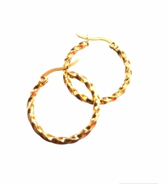 Aros de acero quirurjico dorado 22mm tira 12 pares