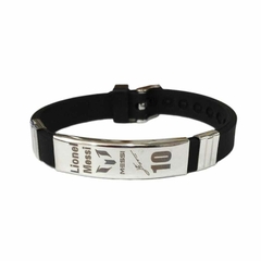 pulsera de cuerina y acero quirurgico 21cm H019 - comprar online