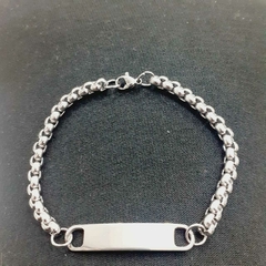 Pulsera acero quirúrjico con chapita