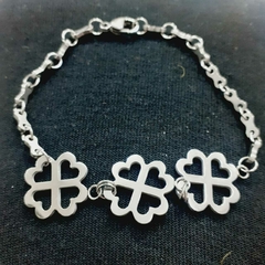 Pulsera dije trebol acero quirúrjico