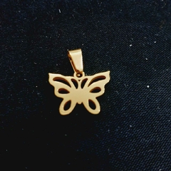 Dije mariposa acero dorado