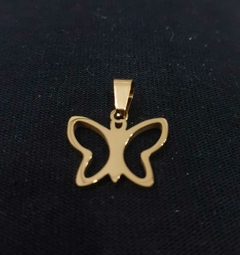 Dije mariposa acero dorado