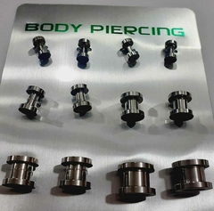 Piercing expansores acero quirúrgico x12 pares