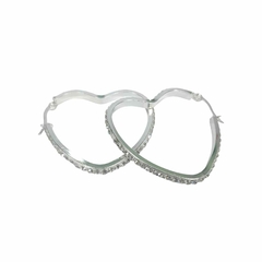 aro forma corazon con strass acero blanco por par 39mm