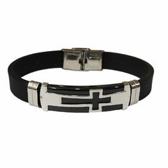 pulsera de goma y acero quirurgico 21cm H005 - tienda online