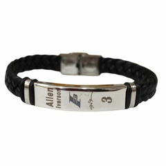 pulsera de cuerina y acero quirurgico 21cm H017 - comprar online