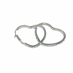 aro corazon acero quirurgico con strass 40mm - comprar online