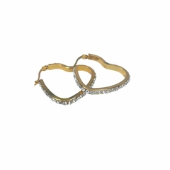 aro forma de corazon con strass 35mm acero dorado - comprar online