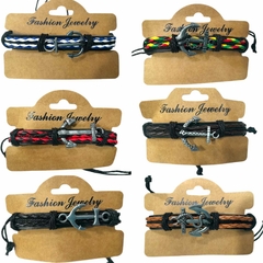 pulsera para hombre de cuero colorido