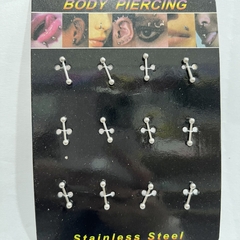 Aros piercing palito 12mm x12 pcs 1438-1