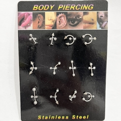 Aros piercing x12 pcs 1438-4