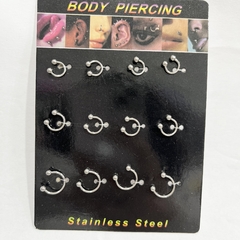 Aros piercing septum x12 pcs 1438-3