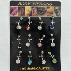 Aros piercing ombligo x12 pcs 912-12