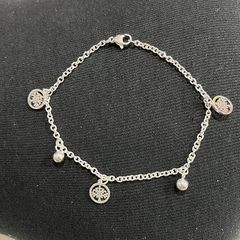 Pulsera acero blanco con dijes árbol 1293-10