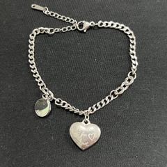 Pulsera acero quirúrgico con dije corazón 1468-22-4-1