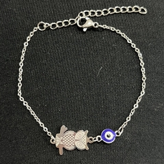 Pulsera acero quirúrgico dije búho 1mm 1162-7