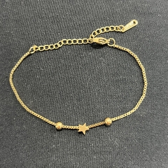 Pulsera acero dorado con estrella 1.5mm 1468-20-3