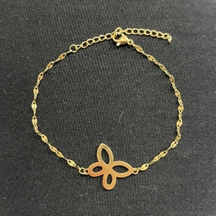 Pulsera acero dorado mariposa 1448-137