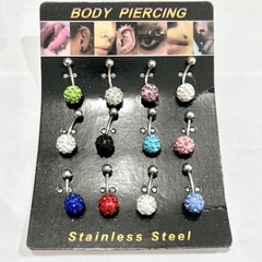 Aro Piercing ombligo Strass x12 pcs 912-19