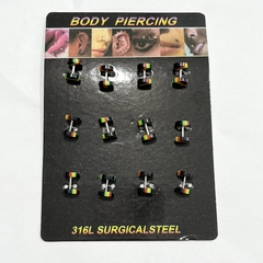 Aro piercing color x12 pcs 912-2