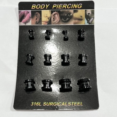 Aro piercing expansores negro varios medidas 912-7