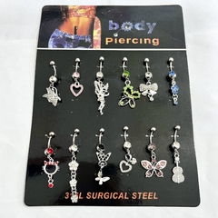 Aro piercing ombligo forma con Strass x12 pcs 1124-3