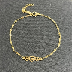 Pulsera acero dorado corazon 1448-140