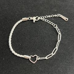 Pulsera acero blanco corazón 1468-29-2