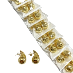 Aro gotita acero dorado 27mm pack 12pares