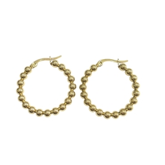 Aro con bolitas acero dorado 30mm 12 pares - comprar online