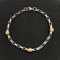 Pulsera acero quirúrgico con dorado