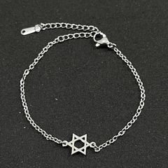 Pulsera acero quirúrgico con estrella 6 puntas