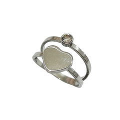 Anillo corazón y Strass caja x36 acero quirúrgico