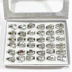 Anillo mariposa y Strass caja x36 acero quirúrgico - comprar online