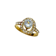 Anillo Strass caja x36 acero dorado