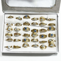 Anillo surtidos caja x36 acero dorado - comprar online