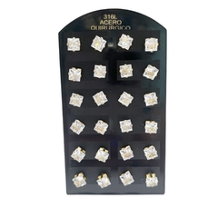 Arito diamante cuadrado pack x12 acero dorado elegir medida - comprar online