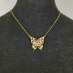 cadena con colgante mariposa con strass - comprar online