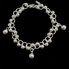 Pulsera acero blanco con bolitas 1296-8