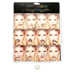 Aro piercing septum falso con Strass x12 pcs 1258-18 - comprar online