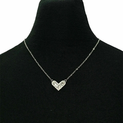 Collar cobre baño oro platino corazon