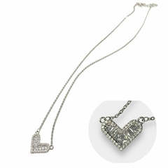 Collar cobre baño oro platino corazon - comprar online