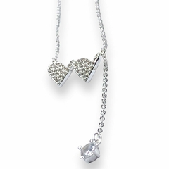 Collar cobre baño oro platino 2 corazones - comprar online