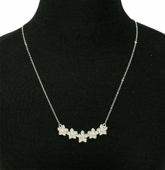 Collar cobre baño oro platino flores - comprar online