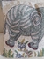 ALMOFADA INDIANA BORDADA ELEFANTE AZUL - comprar online