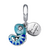 Berloque pingente em formato de camaleão em prata 925 com detalhes em azul e uma charm com a frase "You are magic".